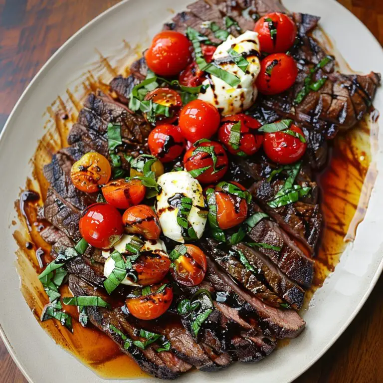 Balsamic Grilled Flank Steak Caprese