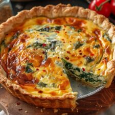 Elegant Ricotta and Spinach Quiche-image