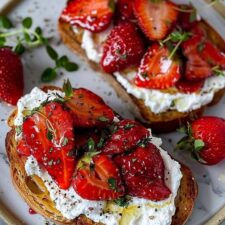 Roasted Strawberry Whipped Ricotta Toast-image