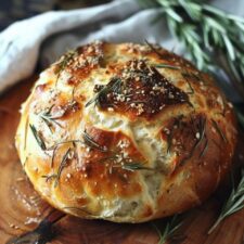 Rustic No Knead Rosemary Garlic Bread