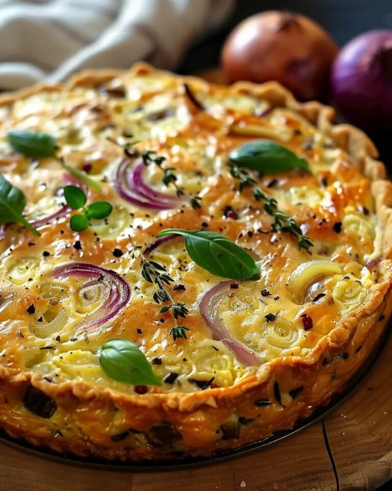 Savory Cauliflower and Red Onion Quiche with Basil and Rosemary ...