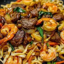 Steak &amp; Shrimp Stir-Fried Noodles