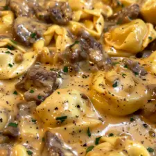 Cheesesteak Tortellini in Creamy Provolone Sauce-image