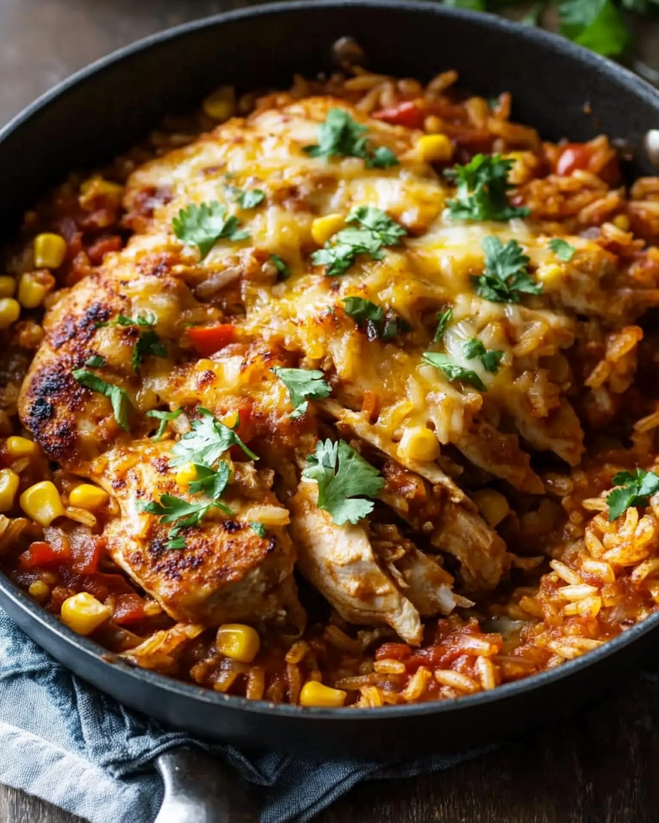 Easy Chicken and Rice Skillet with Corn and Spices: A Flavorful Weeknight Delight
