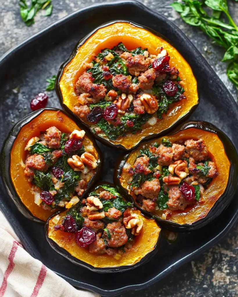 Spiced Sausage-Stuffed Acorn Squash Recipe: A Cozy Winter Dish