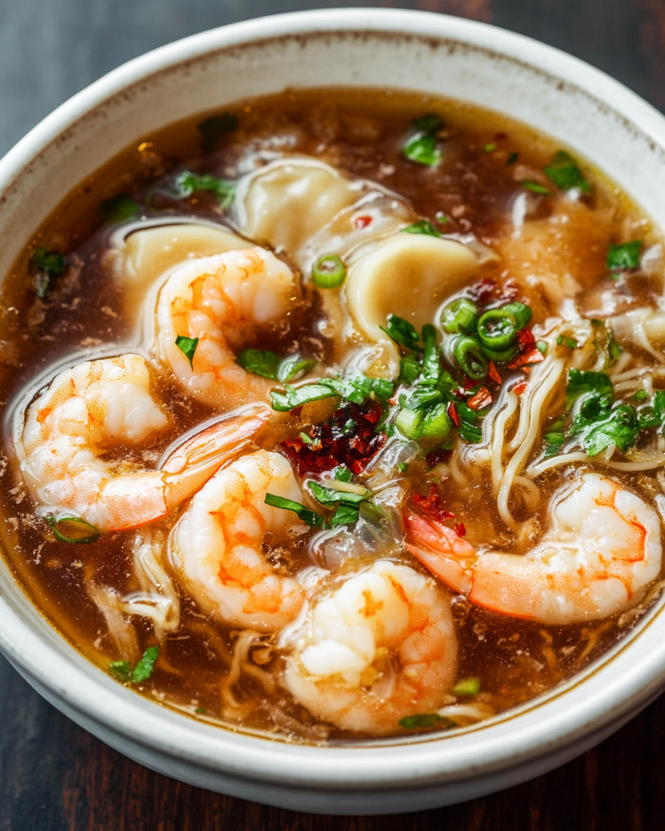 Shrimp and Dumpling Soup with Rice Noodles: A Comforting, Flavorful Delight in Under 30 Minutes