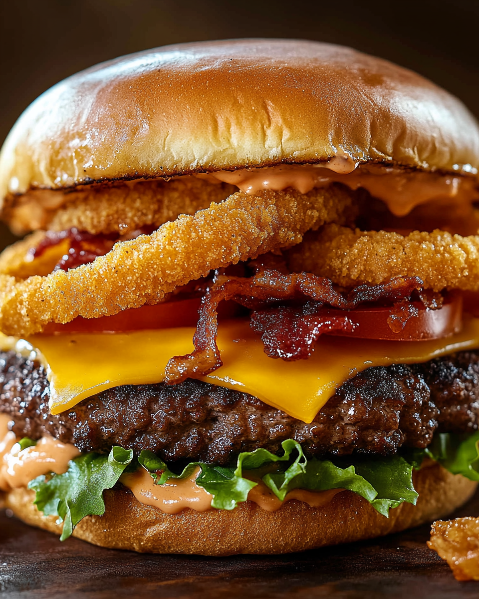 Ultimate Cowboy Burger Recipe with Cheddar, Bacon, and BBQ Sauce