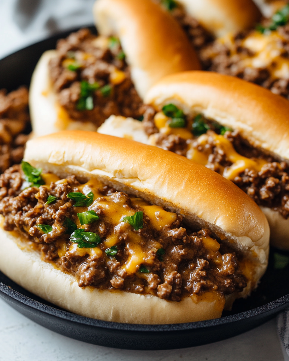 Cheesy Beef Hoagie Sandwiches with Creamy Mushroom Sauce
