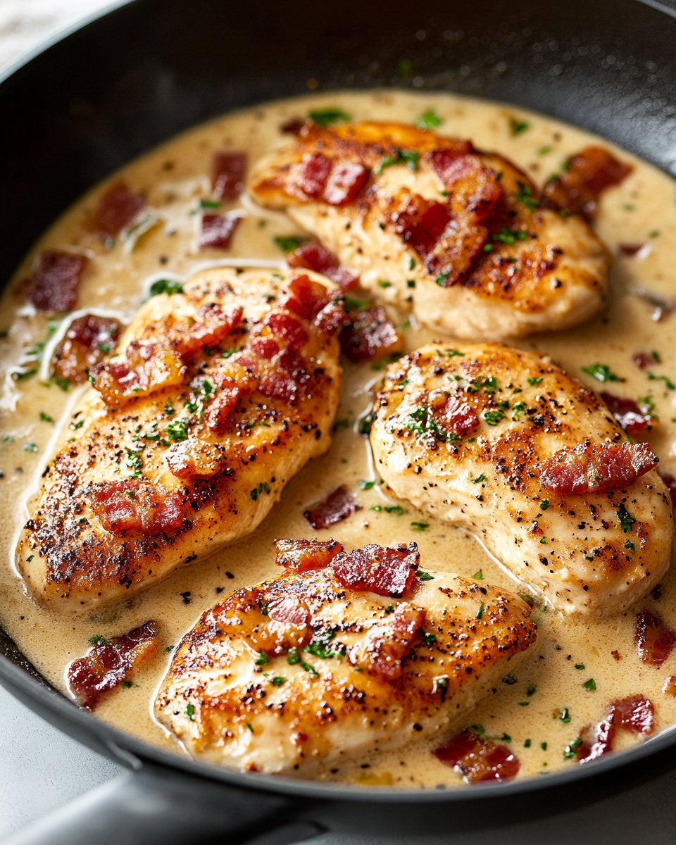 Creamy Bacon Chicken Skillet Recipe: A Rich, Flavorful Dinner in Just 25 Minutes