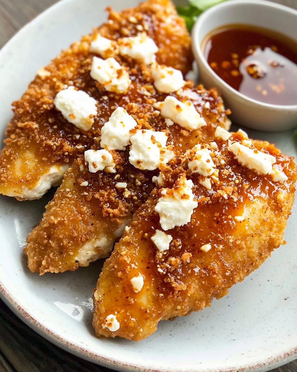 Spicy Honey-Crispy Chicken with Feta: A Perfect Fusion of Sweet, Spicy, and Savory
