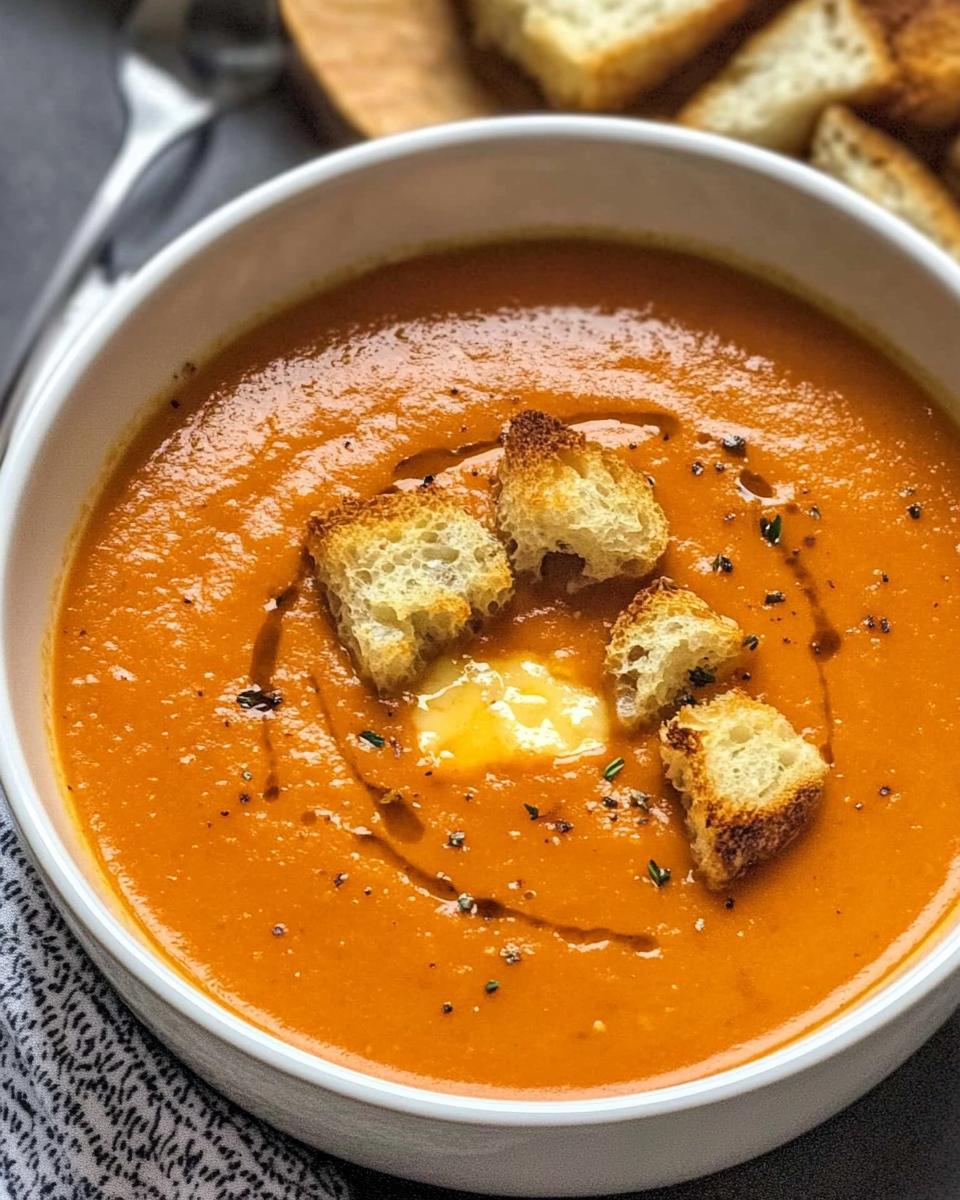 Roasted Red Pepper and Brie Soup – A Creamy, Flavor-Packed
