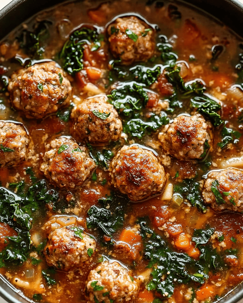 Cozy Italian Meatball Soup with Kale and Lemon: A Hearty Comforting Delight