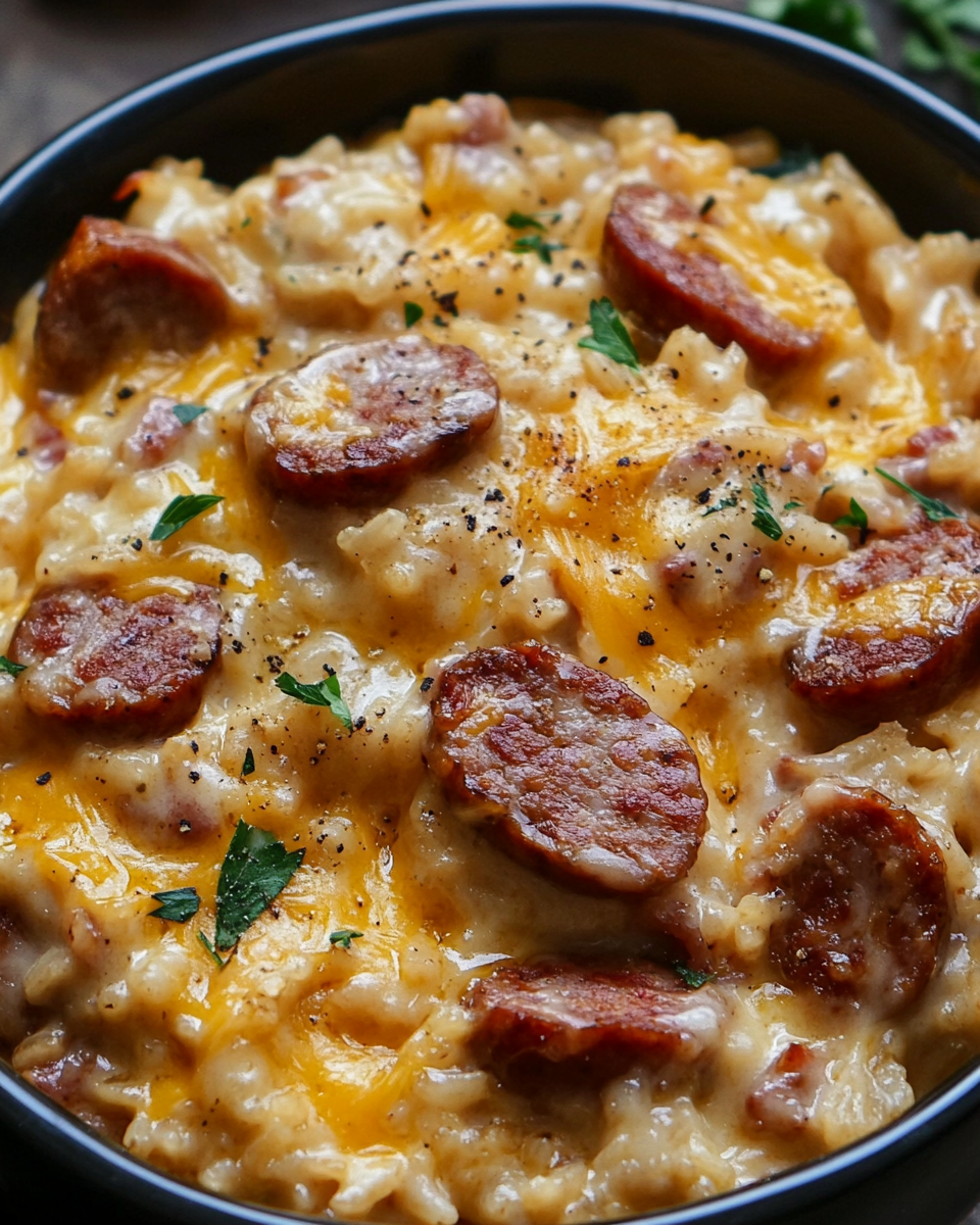Cheesy Smoked Sausage and Rice Casserole: A Comforting Family Favorite