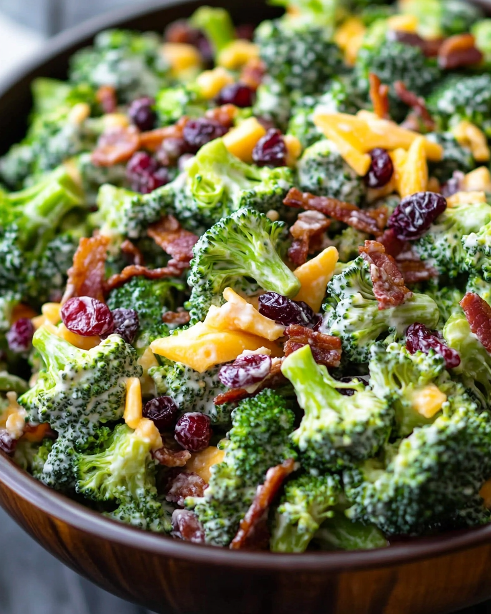 Healthy Broccoli Salad with Cheddar, Bacon, and Cranberries: A Flavorful and Nutritious Side Dish