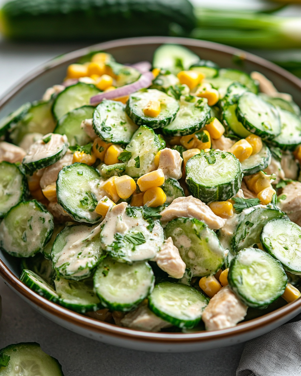 Healthy Chicken and Cucumber Salad with Creamy Yogurt Dressing: A Refreshing Meal You’ll Love