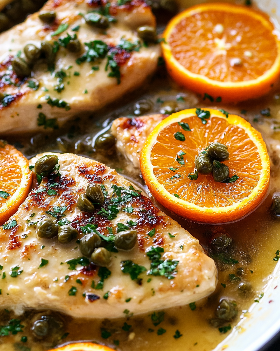 Orange-Glazed Chicken Cutlets with Capers and Shallots – A Flavorful, Quick Dinner Recipe