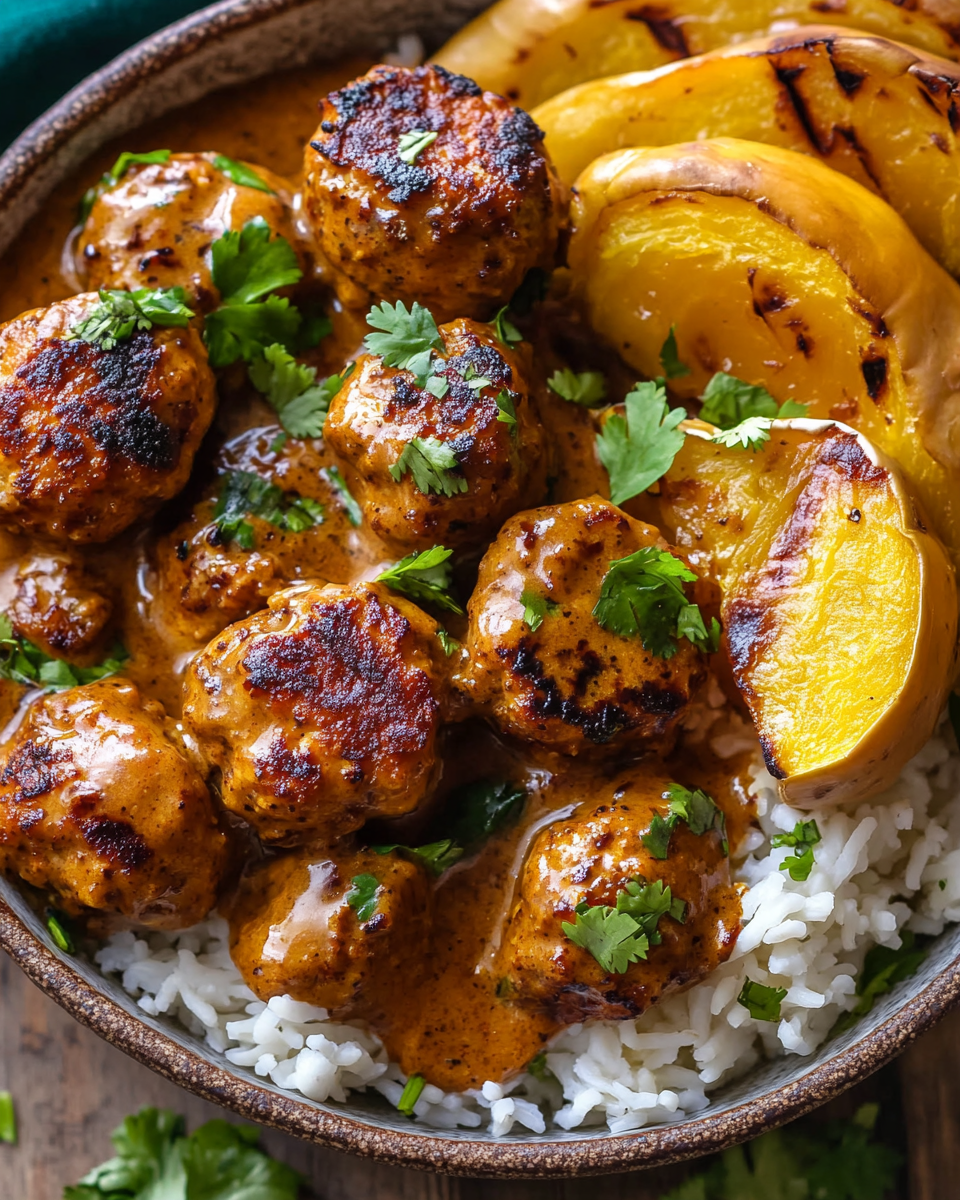 Spicy Chicken Meatballs with Acorn Squash & Coconut Sauce: A Hearty Comfort Dish You'll Love