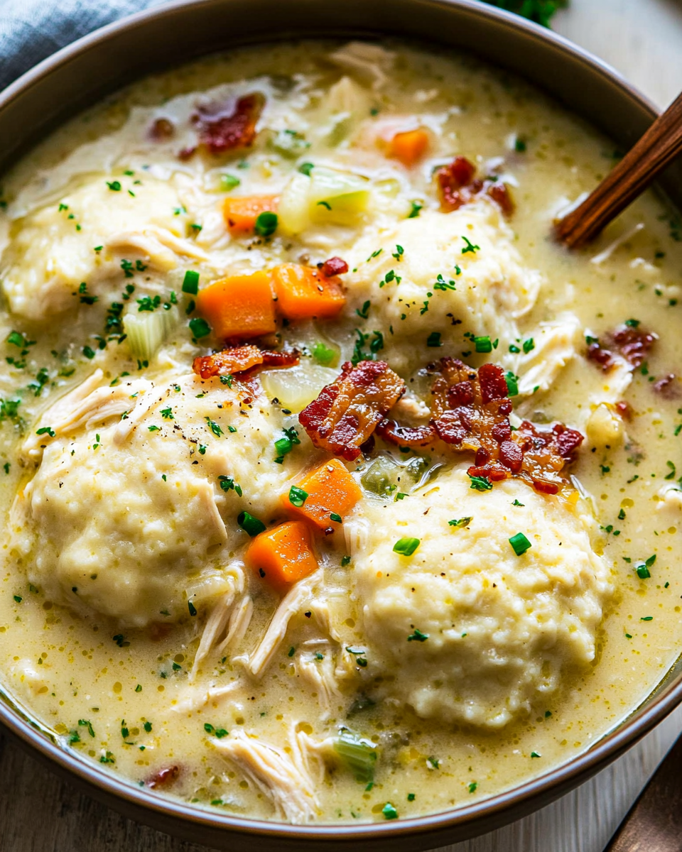 Chicken and Dumpling Soup with Bacon and Vegetables: The Ultimate Comfort Food