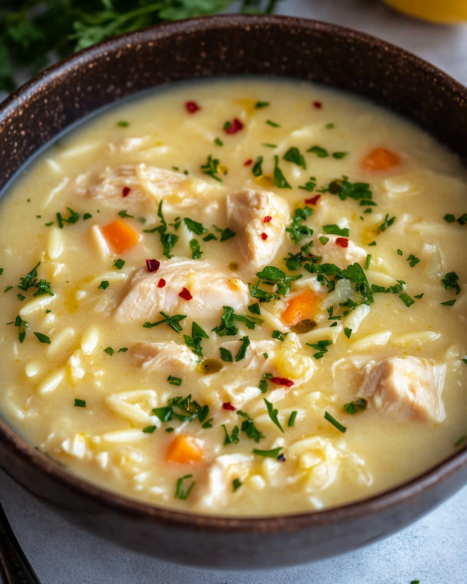 Creamy Lemon Chicken Soup with Orzo – A Comforting, Zesty Meal to Warm Your Soul