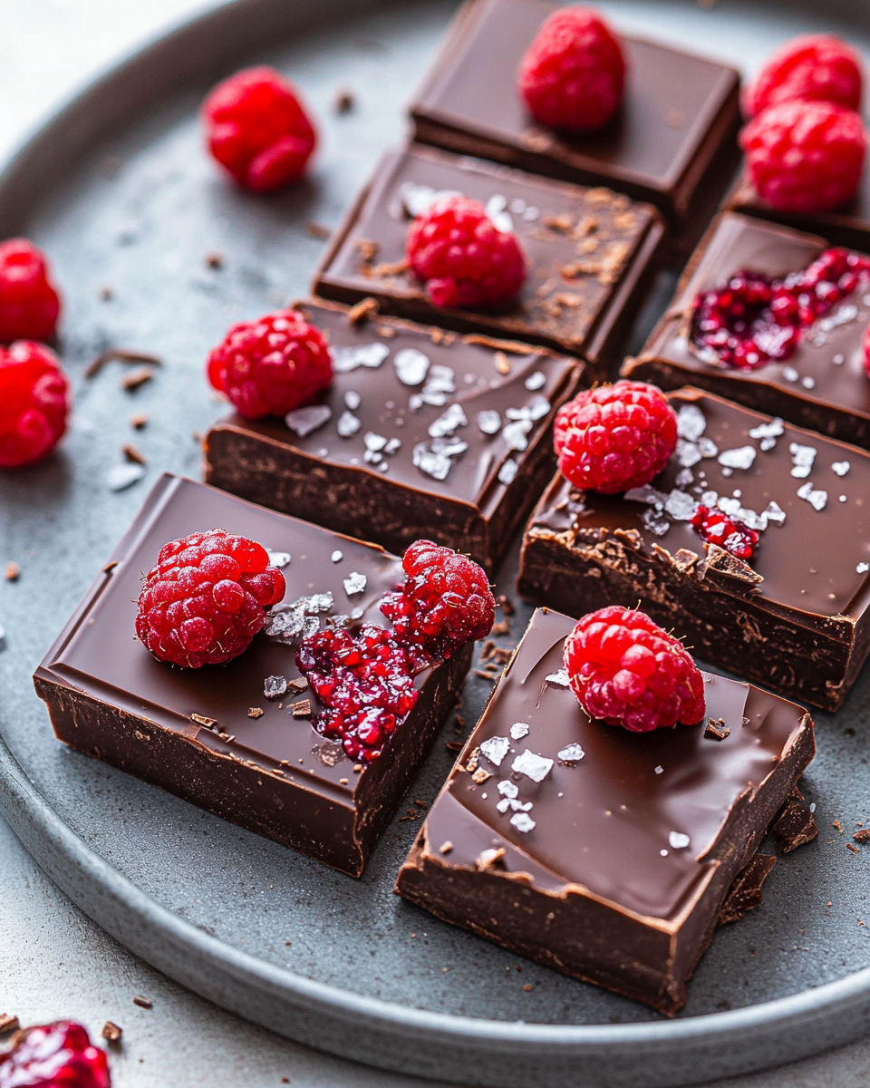 Easy No-Bake Chocolate Raspberry Bark with Peanut Butter