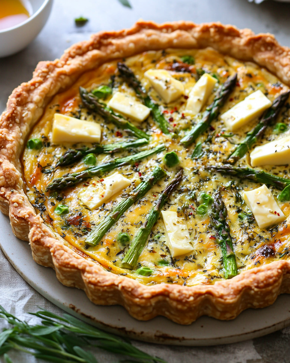 Asparagus Quiche with Sesame Crust and Fresh Herbs: A Delicious Brunch or Dinner Option