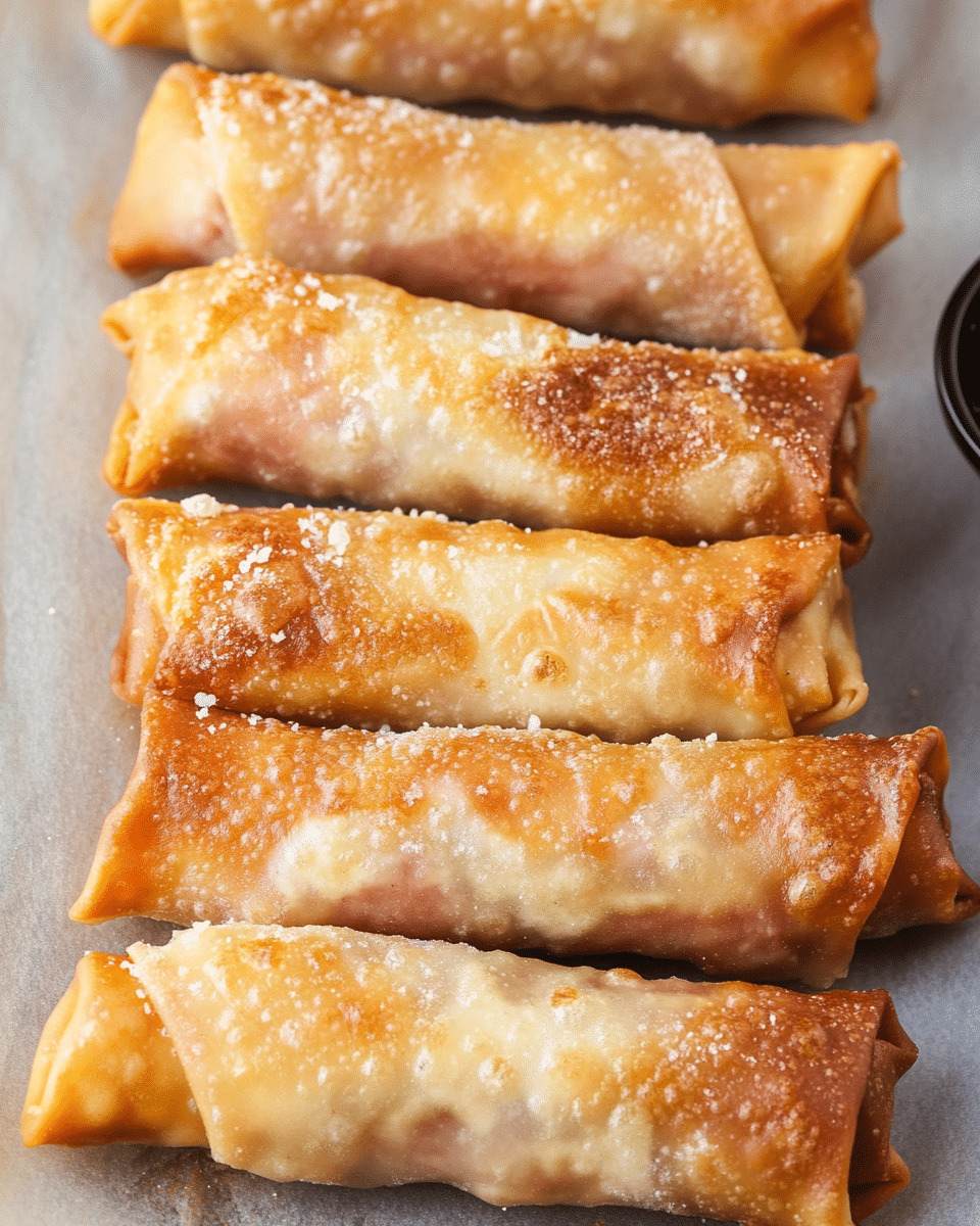 Crispy Mozzarella Ham Egg Rolls: A Deliciously Gooey Snack for Any Occasion