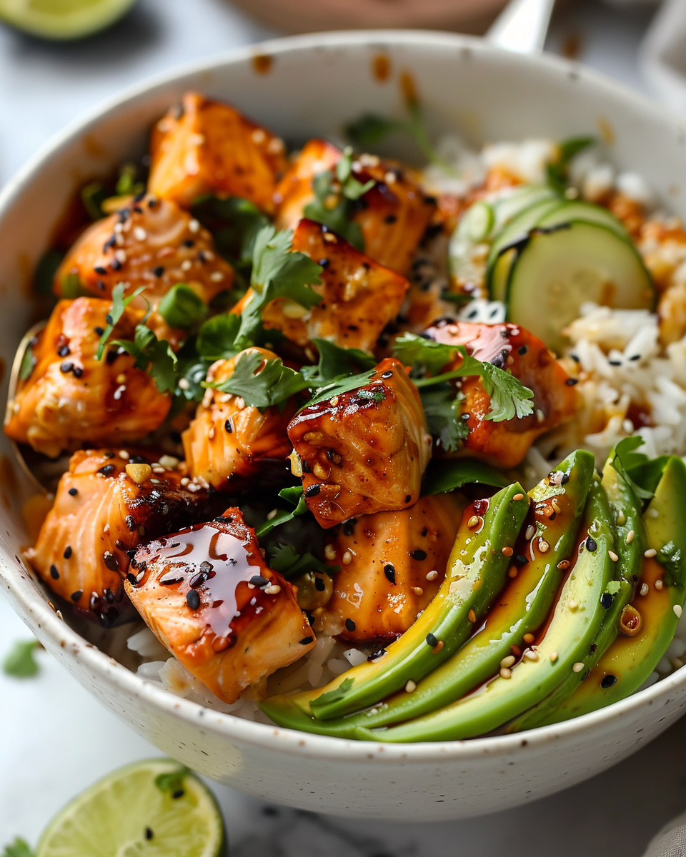 Sweet and Spicy Salmon Bowls: A Flavorful and Healthy Meal