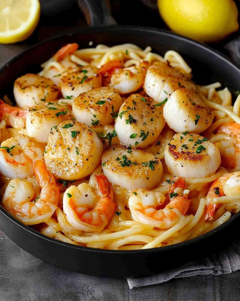 Garlic Butter Scallop and Shrimp Pasta: A Decadent Seafood Feast