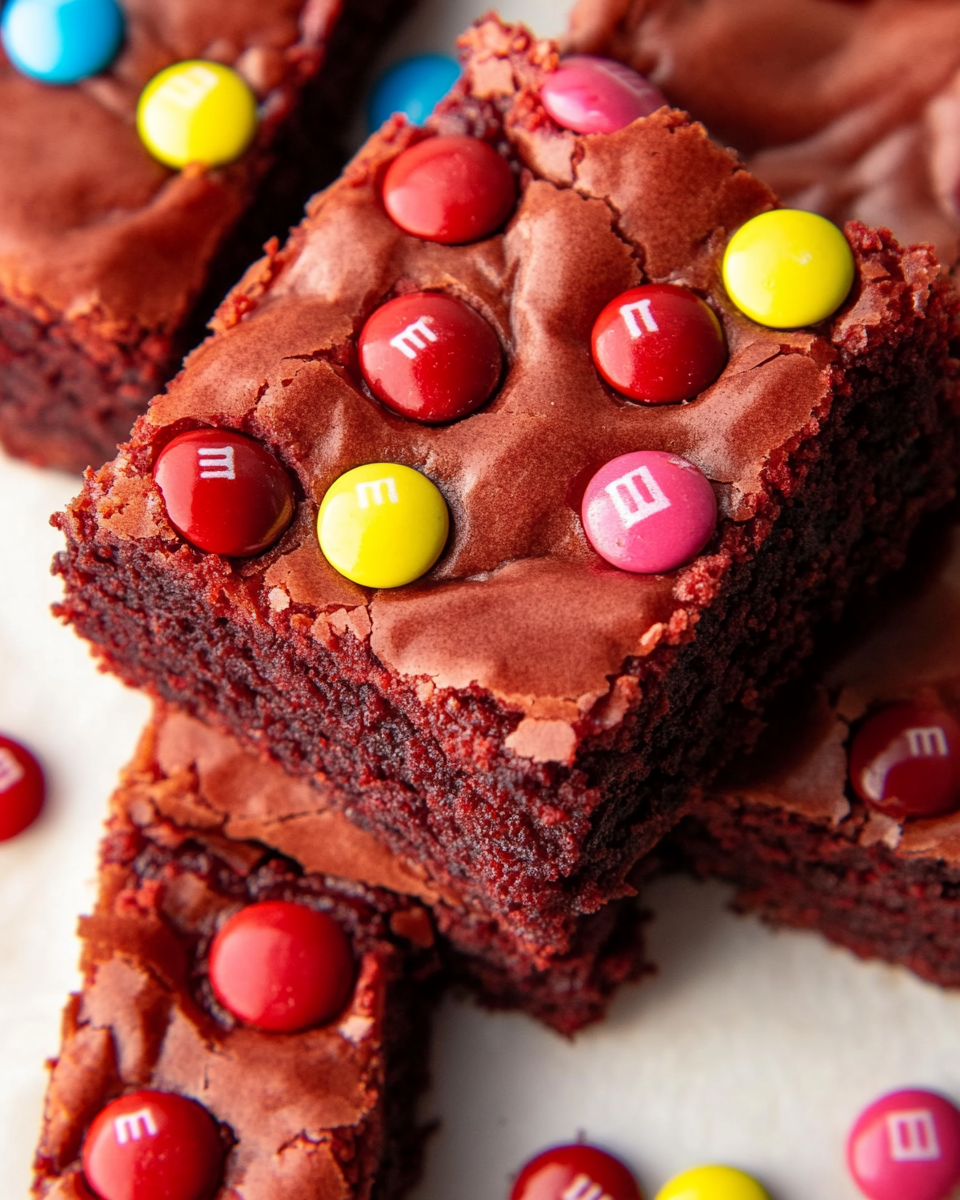 Easy Red Velvet M&M Cake Bars Recipe – A Sweet, Simple Treat for Every Occasion