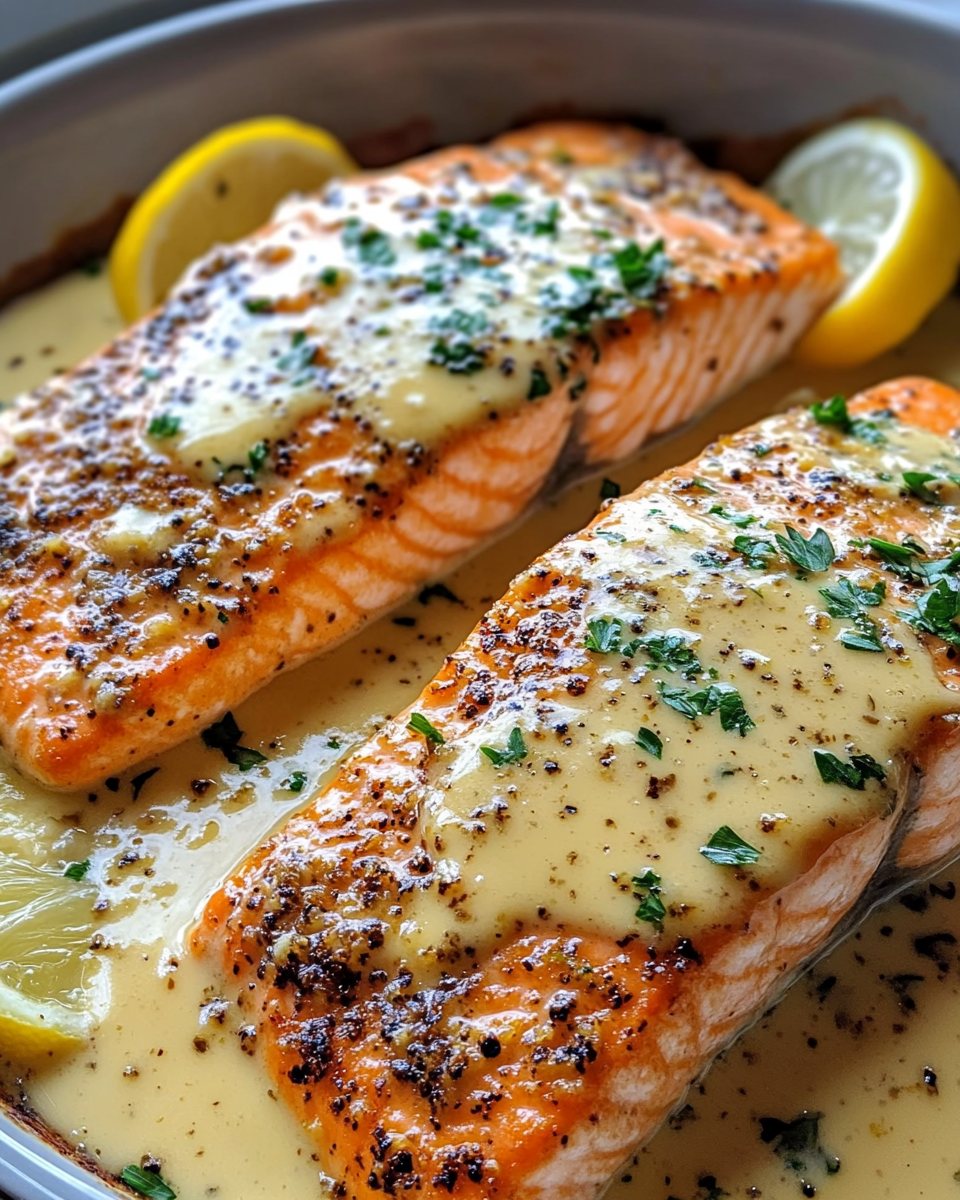 Baked Salmon with Creamy Lemon Garlic Butter Sauce: The Perfect Recipe for Any Occasion