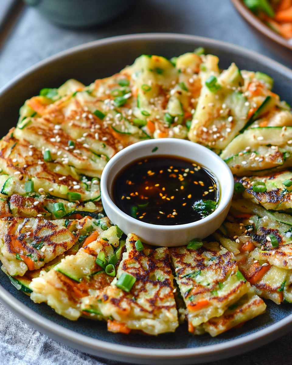 Veggie Pancakes with Asian Dipping Sauce – A Delicious and Healthy Snack