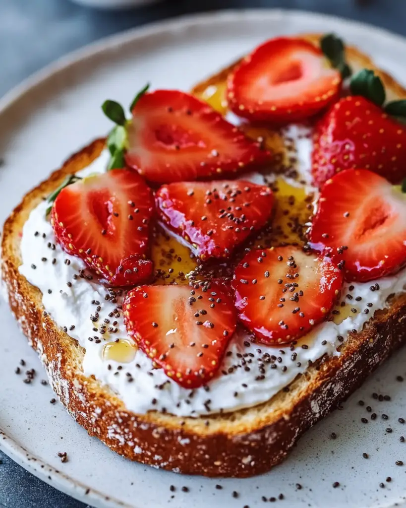 Healthy Strawberry Chia Toast with Dairy-Free Cream Cheese: A Simple, Nutritious Breakfast or Snack