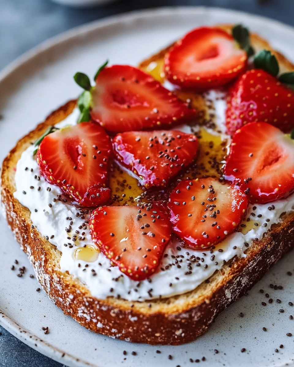 Healthy Strawberry Chia Toast with Dairy-Free Cream Cheese: A Simple, Nutritious Breakfast or Snack