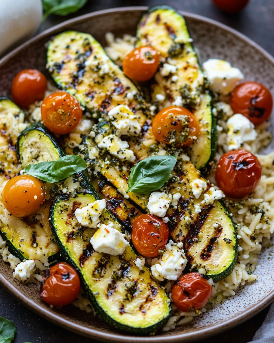 Grilled Zucchini with Orzo, Feta, and Pesto: A Fresh, Flavorful Summer Dish