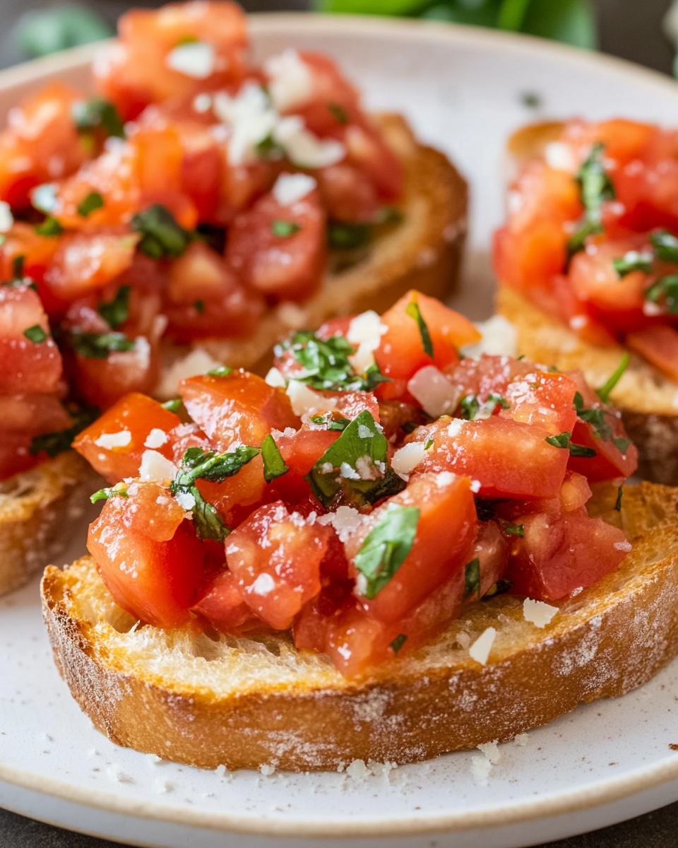 Easy Tomato Basil Bruschetta with Parmesan Toasted Bread – The Perfect Fresh Appetizer
