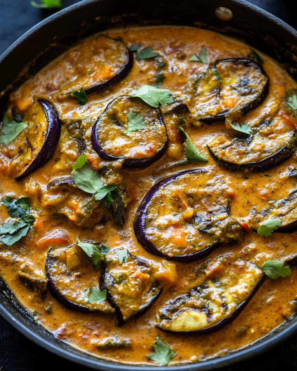 Spicy Eggplant in Creamy Coconut Sauce: A Flavor-Packed Vegetarian Delight