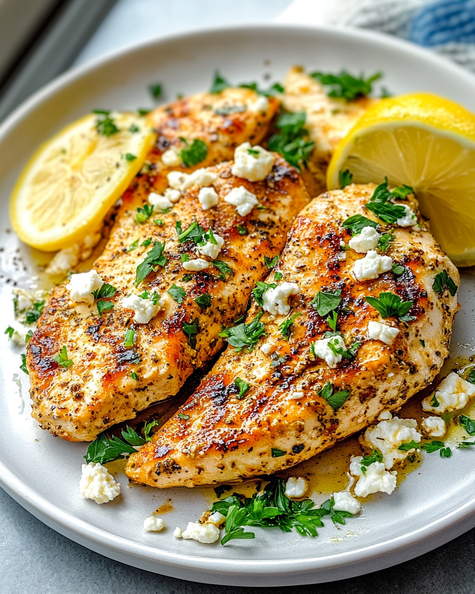 Lemon Herb Chicken Breast with Feta and Parsley: A Simple and Flavorful Weeknight Dinner