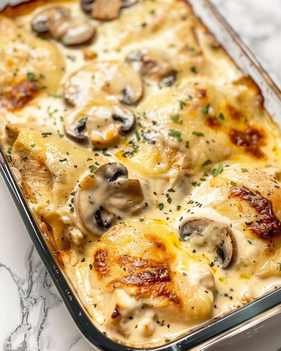 Creamy Chicken and Mushroom Bake – A Comforting, Flavorful Meal