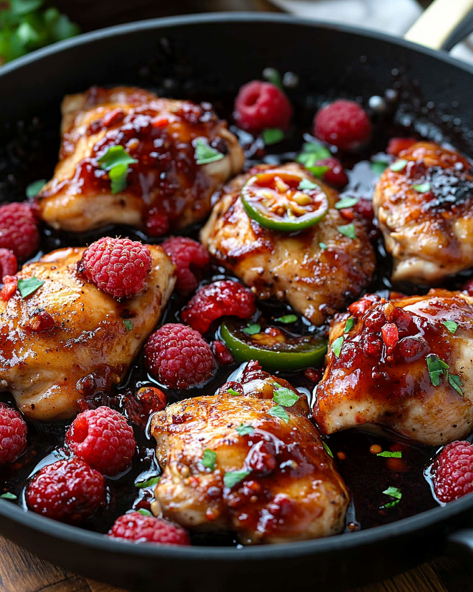 Spicy Raspberry Glazed Chicken: A Perfect Blend of Sweet, Spicy, and Savory