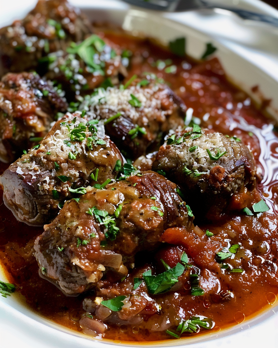 Savory Beef Braciole: Traditional Italian Herbed Beef Rolls in a Tomato-Wine Sauce