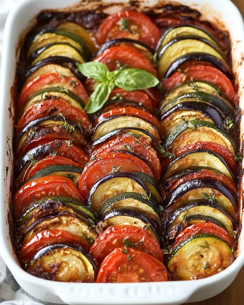 Baked Ratatouille with Tomatoes, Zucchini, and Eggplant – A Healthy and Flavorful Dish
