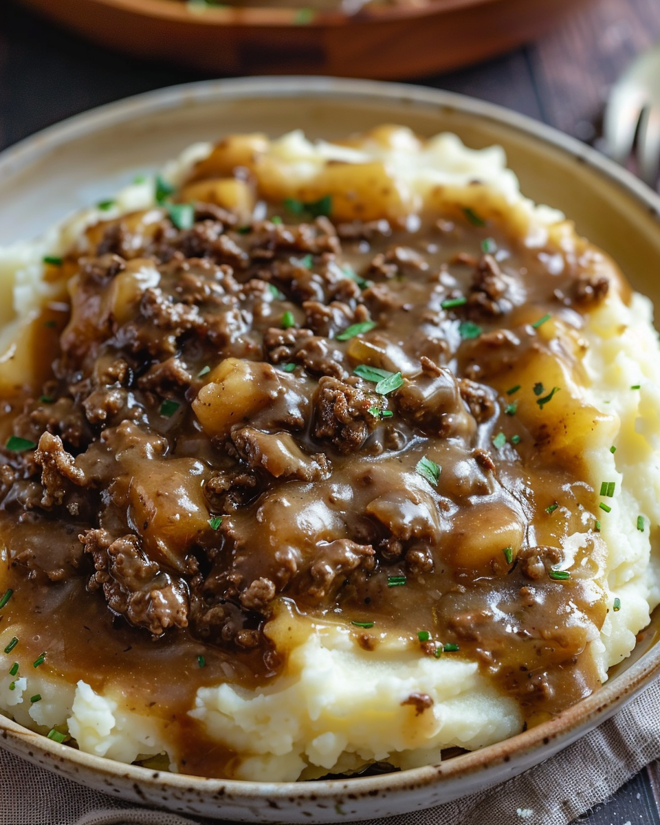 Ground Beef and Gravy Over Mashed Potatoes: A Comfort Food Favorite