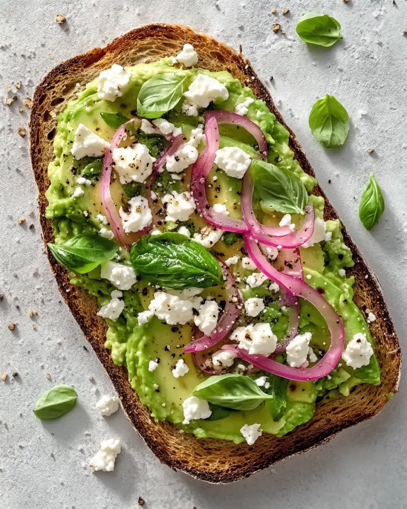 Avocado Toast with Feta and Fresh Basil – A Flavorful Twist on Your Favorite Breakfast