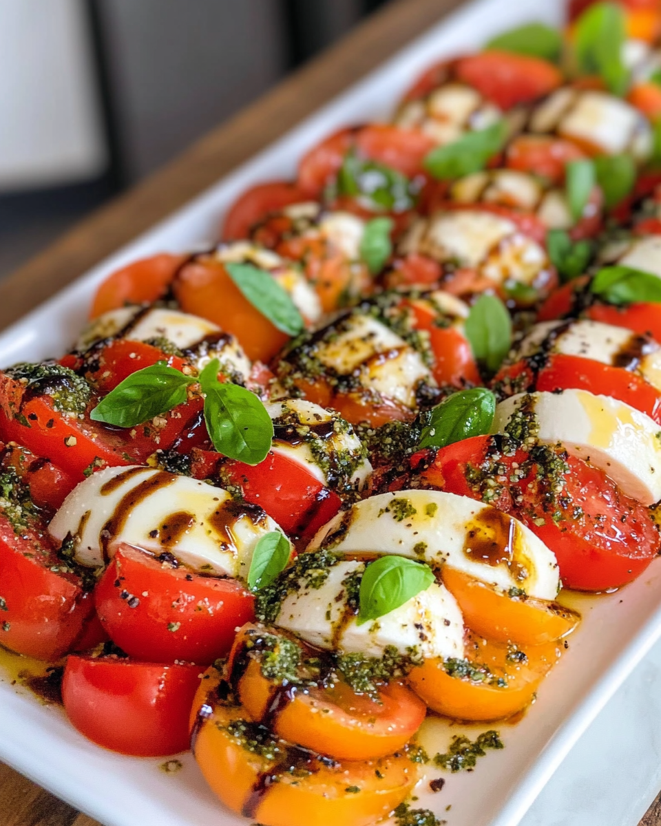 Fresh Caprese Salad with Balsamic Drizzle – A Summer Delight