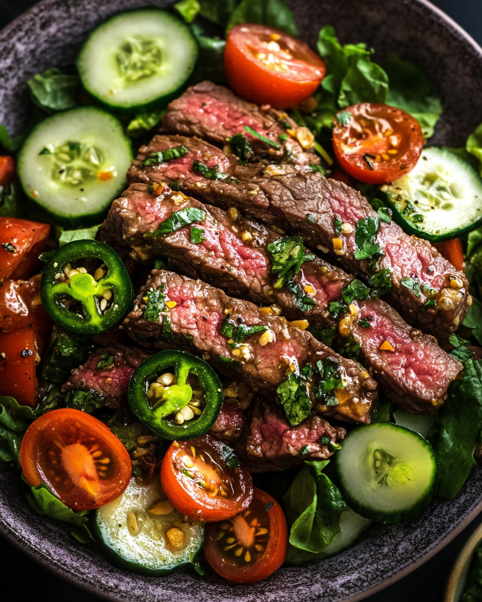 Savory Lemongrass Beef Salad with Fresh Herbs and Spicy Dressing: A Flavor Explosion That’s Perfect for Any Occasion