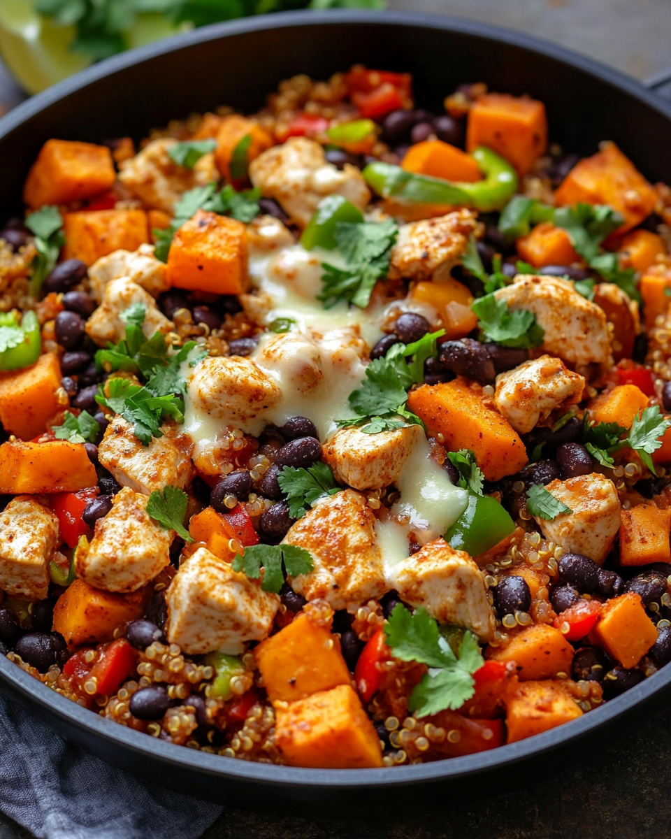 Quick Chicken and Sweet Potato Skillet with Black Beans and Veggies: A Healthy, Flavorful One-Pan Meal