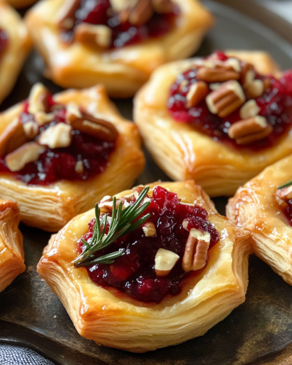 Savory Brie and Cranberry Puff Pastry Bites: The Perfect Holiday Appetizer