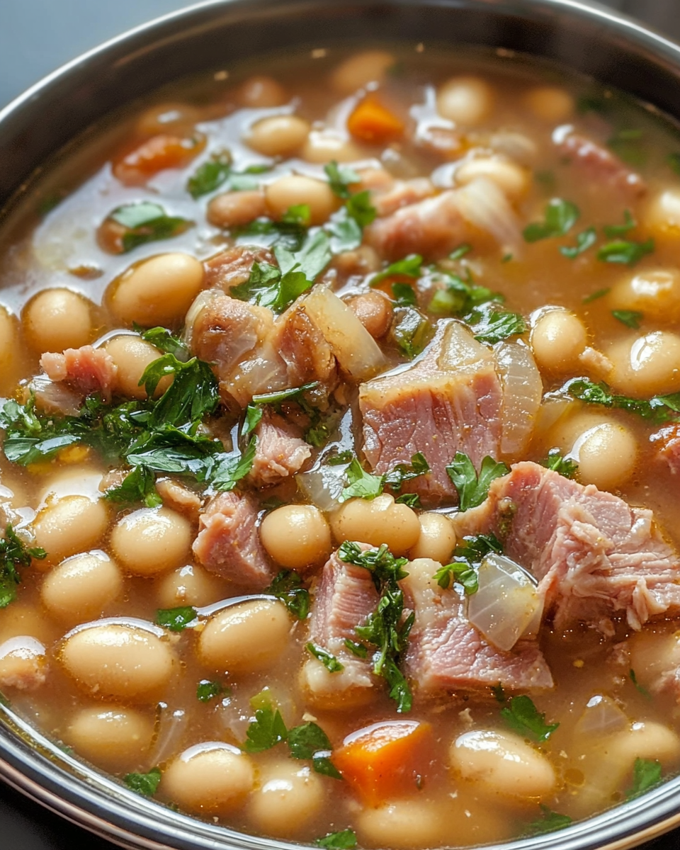 Hearty Ham and Bean Soup: A Cozy, Flavorful Comfort Food Recipe for Every Season