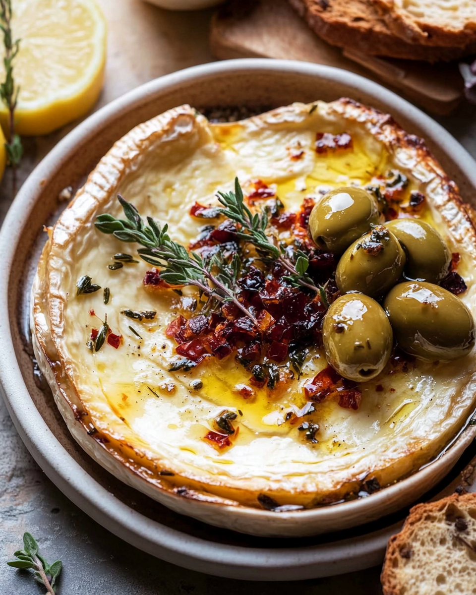 Baked Brie with Warm Olives and Herb-Infused Oil: A Melt-in-Your-Mouth Appetizer Recipe