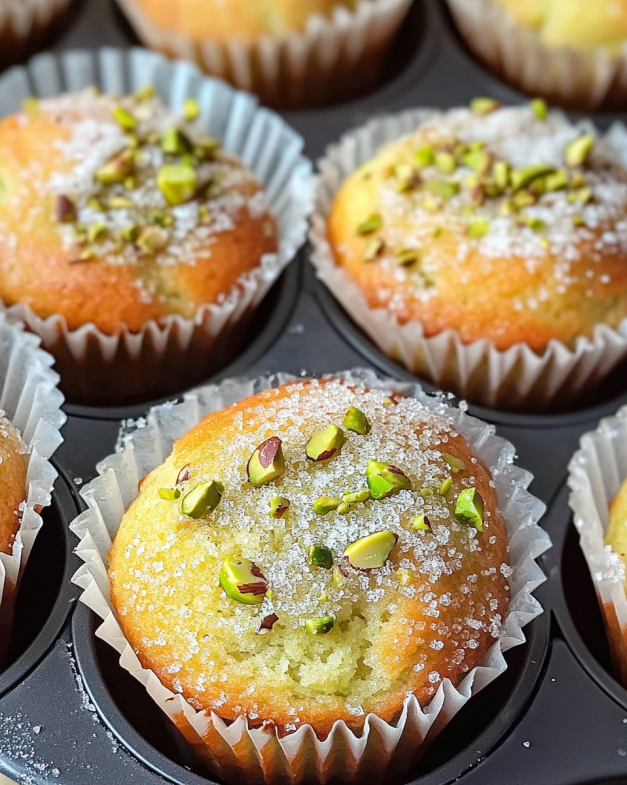 Pistachio Muffins with Buttery Sugar Topping: A Deliciously Irresistible Treat